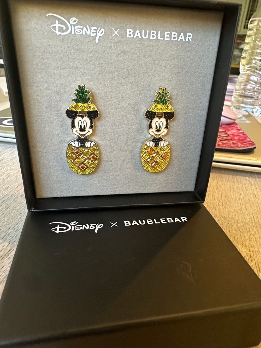 Disney X Baublebar Mickey Mouse Pineapple Drop Earrings - Yellow, Green, Black